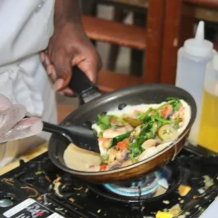 I got an omelette loaded with all the fresh veggies &amp; cheese.