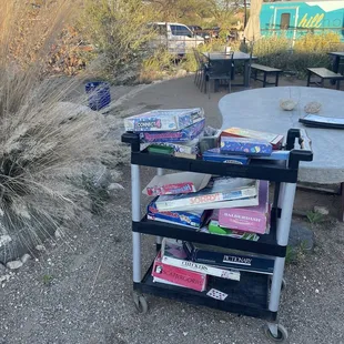 Board games, looks like they've seen better days.