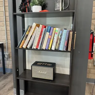 Books to read and an old school speaker
