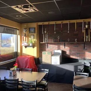 a view of the dining area