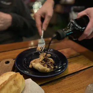 Signature dish--roasted garlic with Balsamic