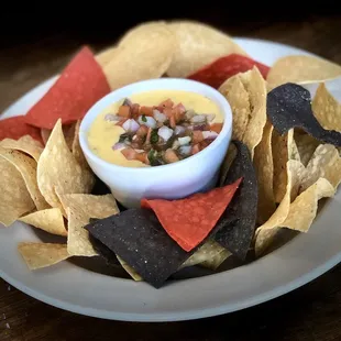 Tortilla chips and Queso