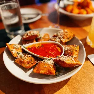 a plate of appetizers