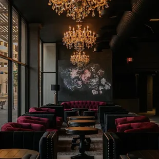 a large chandelier hanging from the ceiling
