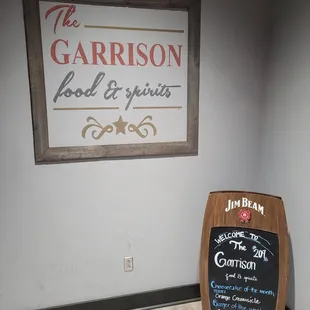 a sign for the restaurant