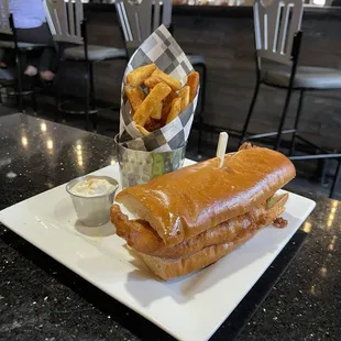 Fish and chips with coleslaw