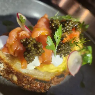 Smoked Salmon Toast with Caviar