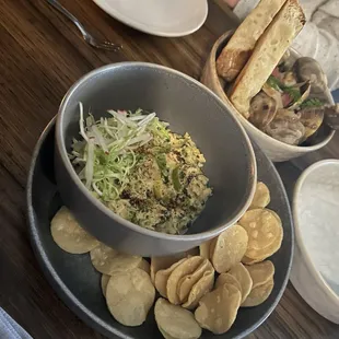 Crab &amp; Caramelized Leek Dip w/ House Corn Chips