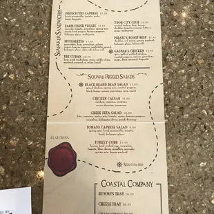 The menu is sparse but it's different than normal airport menus.