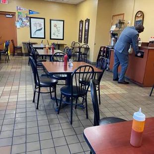 a man standing at the counter