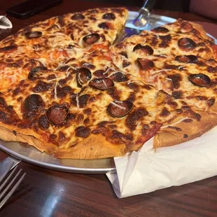 Also my sons pizza was burnt