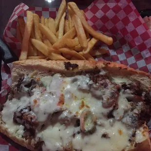 Steak and cheese w fries