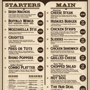 Lunch and Dinner Menu