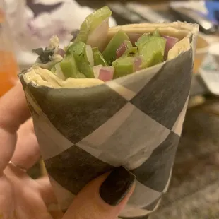 This so called Veggie Wrap is $9.50, pathetic.