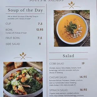 soups and chowder, menu