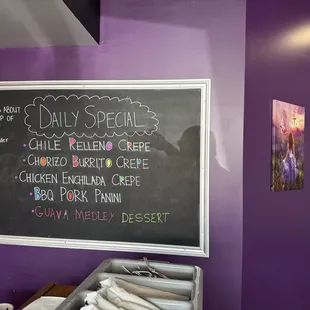 Specials.  Chile relleno sounds awesome!