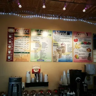 Many coffee options also Soy, Almond and Coco milk  alternatives