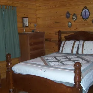 Our Master Suite has a queen size bed and adjoining master bath with jetted tub