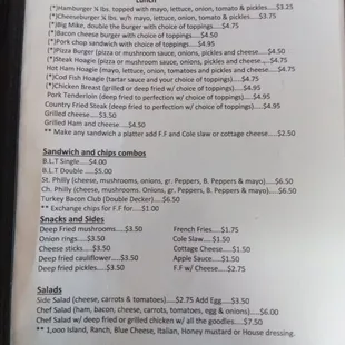 the menu for the gathering place