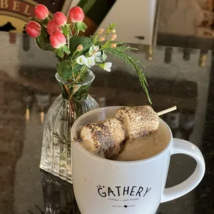 Chocolate lavender, crème brûlée and toasted marshmallow latte yes please