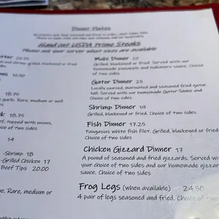 menu