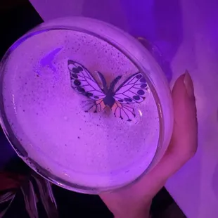 Gin Rickey the girls loved the edible Butterfly
