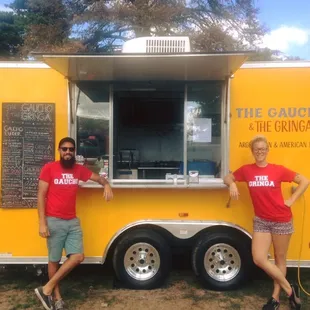 The gaucho and the gringa at an event, Oct 2016.