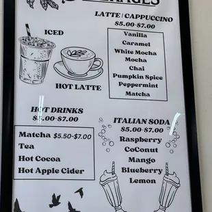 Beverages Menu