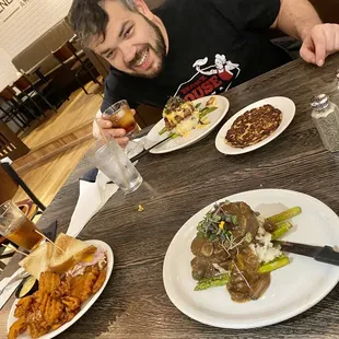 a man eating a meal