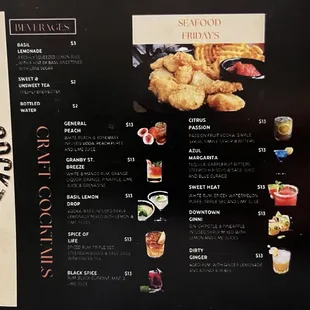 Drink menu