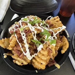 Loaded waffle fries