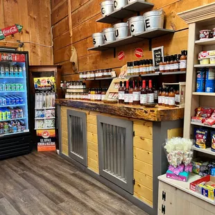 a variety of products on display