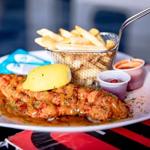 a plate of food on a table