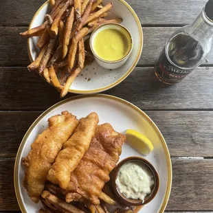 Curry with chips. Fish &amp; chips.