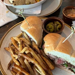 Cottage Pie and Steak Sandwich