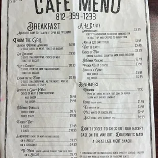 menu
