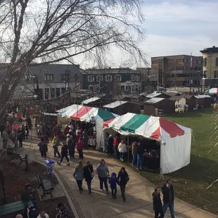 View of the traditional kiosks.