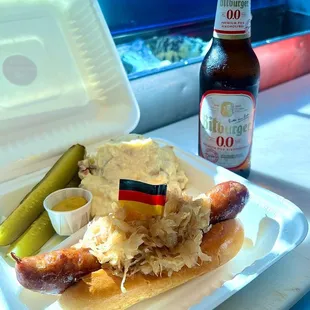 Smoked cheddar bratwurst