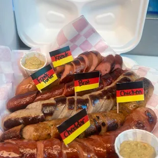 Platter 4 hot sausages