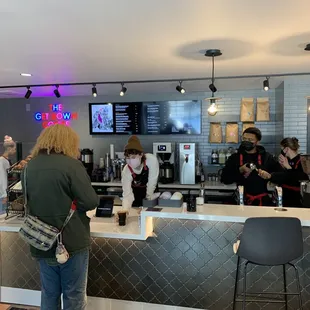 people at the counter