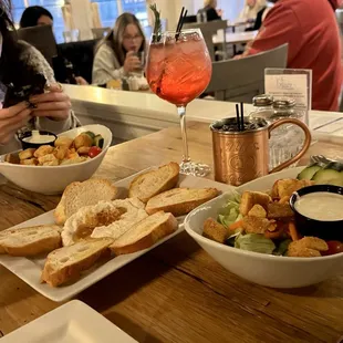 Side salads and whipped ricotta