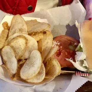 1/4 pound cheese burger with hotchips