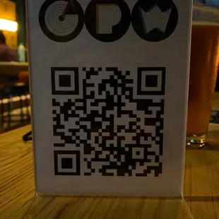 a qr code on a table