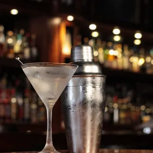 a martini and a shaker