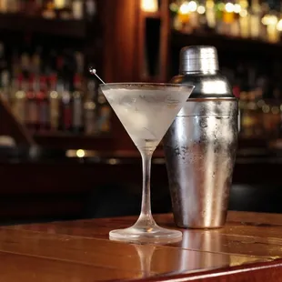 a martini and a shaker