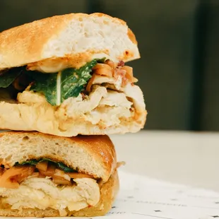 a sandwich on a napkin