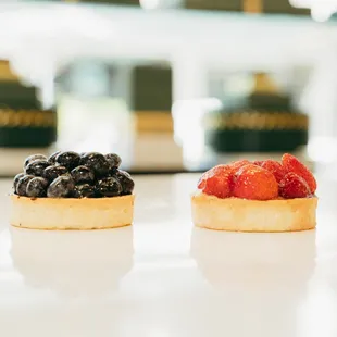 two pastries on a table