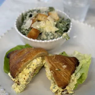 Egg Salad Sandwich with side Caesar Salad