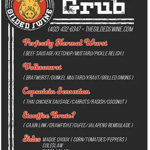 a menu for a bbq