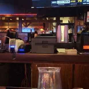 a view of a sports bar
